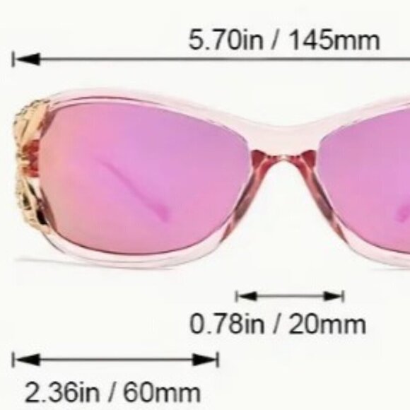 Y2K-inspired Brown Polarized Butterfly Sunglasses Vintage Wrap Around Sunshades - Picture 5 of 8